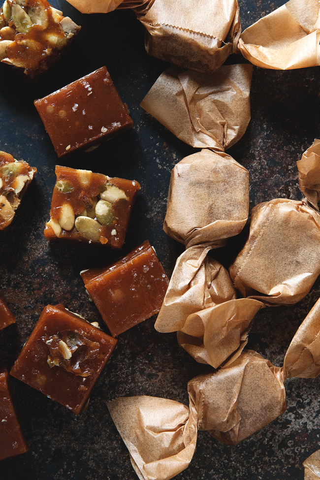 Salted Pumpkin Caramels